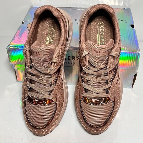 Skechers Hazel Street Rhinestone Lace-Up Sneakers - Picture 4 of 6